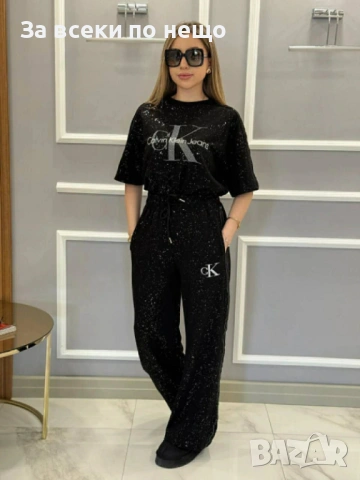 Calvin Klein Дамски Спортен Комплект Тениска И Долнище🔝Дамски Спортен Екип Келвин Клайн Код A1190