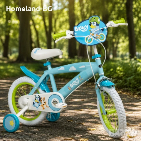 Детски велосипед Hello Kitty/ Bluey 16" с помощни колела, кошница и столче за кукли, снимка 3 - Велосипеди - 54868280