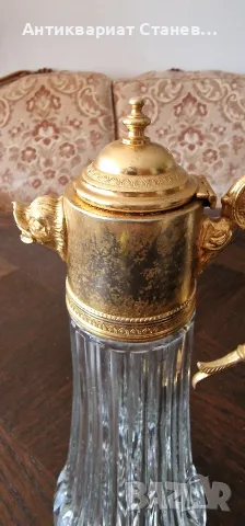 🍷👑 АРИСТОКРАТИЧНА СТАРА КАНА ЗА КЛАРЕТ С ФИГУРАЛЕН ЧУЧУР И ЗЛАТИСТ ОБКОВ 👑🍷, снимка 9 - Сервизи - 55337899