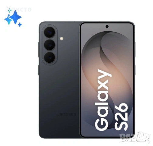 НОВ!!! Samsung Galaxy S26, Dual SIM, 12GB RAM, 512GB, 5G, Black + оригинален адапатер  Samsung
