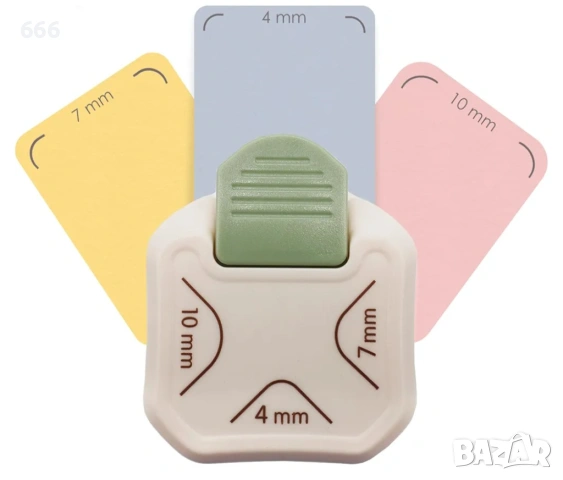 Перфоратор за ъгли, 3 в 1, заоблени ъгли за хартия в 3 размера, 4/7/10 мм