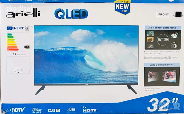 Smart TV ARIELLI QLED 32N215T2 32 Инча, снимка 3 - Телевизори - 54494656