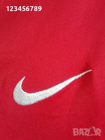 Nike Fit оригинална ретро фланелка червена тениска Найк размер мъжки L vintage , снимка 10 - Тениски - 51058572
