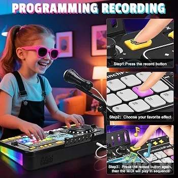 DJ миксиращ пулт с Bluetooth и микрофон на стойка 🎤, снимка 6 - Музикални играчки - 55664471