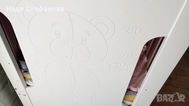 Детско дървено легълце с вградена люлка и матрачето ARBOR BABY, снимка 3 - Кошарки - 54606530