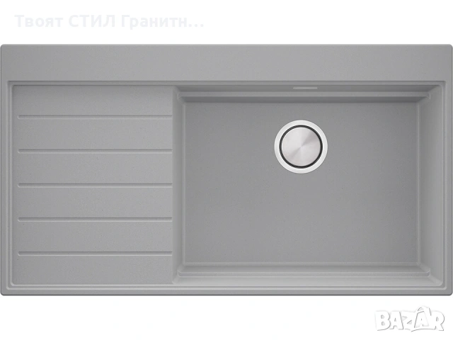 Сива гранитна кухненска мивка Сидни 900-60 Ergo Multilevel 900х500 мм, снимка 9 - Мивки - 54712466