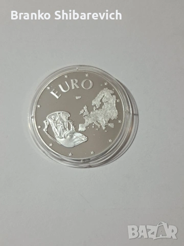 Сребърна възпоменателна монета 10000 лева EURO 1998-proof, снимка 2 - Нумизматика и бонистика - 54445683