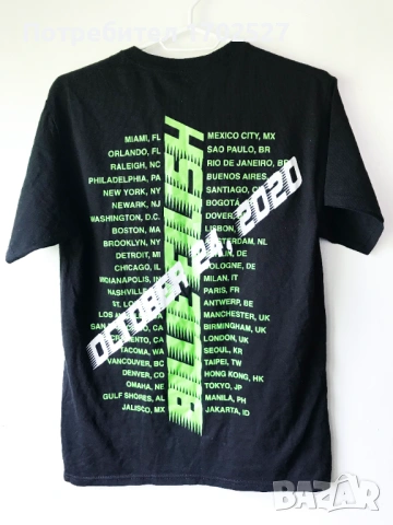 Billie Eilish 2020 World Official Tour T-Shirt (оригинална тениска, размер S), снимка 2 - Тениски - 54911951