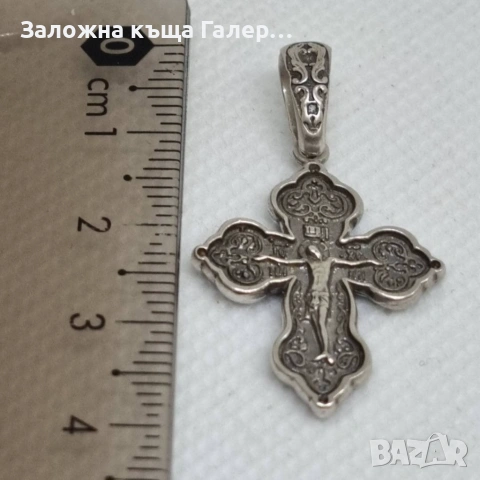 Сребърен кръст 925 проба - 3,2 г, снимка 6 - Колиета, медальони, синджири - 54214846