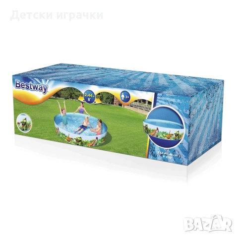 Детски басейн с твърд борд Bestway Джурасик парк 244 x 46 см, динозаври , снимка 3 - Басейни и аксесоари - 55224055