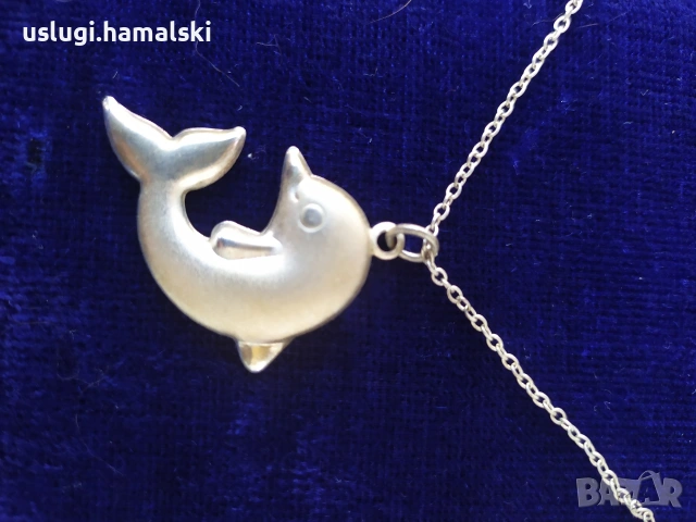 Сребърно колие/медальон/синджир, снимка 2 - Колиета, медальони, синджири - 54096445