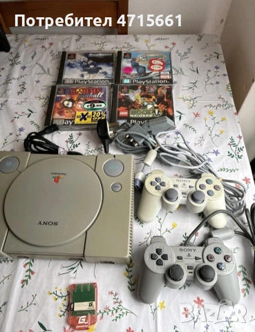 Sony PlayStation 1 с 2 джойстока и мемори ксрта, снимка 3 - PlayStation конзоли - 54495074