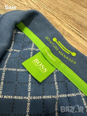 Оригинална мъжка тениска с яка Hugo Boss размер Л, снимка 5 - Тениски - 54383058