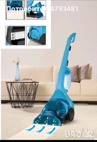 Почистваща машина за килими Cleanmaxx 500W 2,5L синя нова, снимка 3 - Прахосмукачки - 54397592