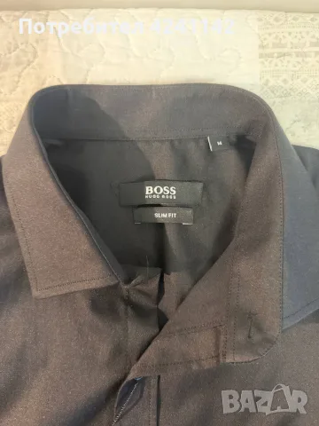 Риза с дълъг ръкав Hugo Boss / Черен цвят / M, снимка 2 - Ризи - 55682349