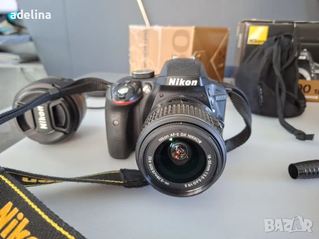 NIKON D3300 + 2 обектива + чанта + аксесоари, снимка 8 - Фотоапарати - 55076680
