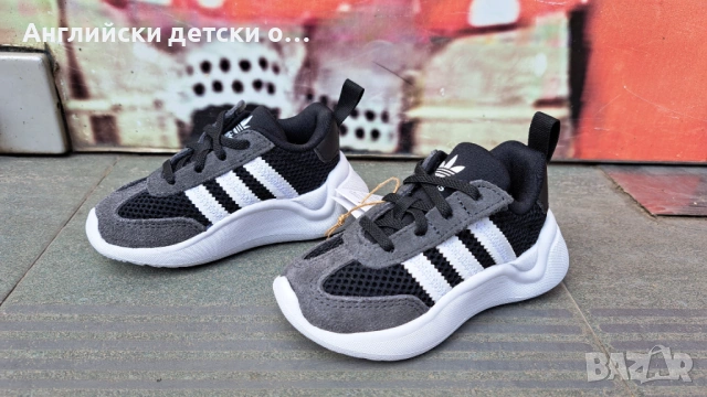 Английски детски оригинални маратонки с естествена кожа-Adidas, снимка 4 - Детски маратонки - 54773373