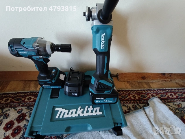 акумулаторен ударен гайковерт и ъглошлайф Makita