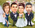 Дигитални Карикатури Портрет Ръчна Рисувана Карикатура Подарък Рожден ден Юбилей Двойка Картини , снимка 15