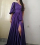 Дълга луксозна официална бална / вечерна / абитуриентска лилава рокля р-р XS - марка Actualee, снимка 3