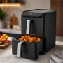 NexOne TwinFryer 11L – Двукамерен фритюрник с горещ въздух 2800W, две независими кошници, снимка 1