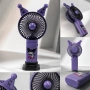 Kuromi USB вентилатор с поставка за телефон – Акумулаторен преносим вентилатор с ушички, 5 скорости , снимка 3