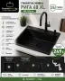 К-т Мивка Рига 60 със Смесител Flex 6020 и Класически сифон Дозатор Аксесоари Промо Черна  -28% Ново, снимка 1