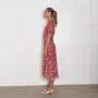 Копринена рокля на The Kooples с розов флорален принт и детайли с блясък, снимка 11