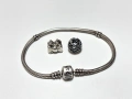 Оригинална Сребърна Гривна PANDORA с 2 броя Талисмани-20,44 грама, снимка 1