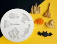 Хелоуин Halloween метла шапка прилеп тиква силиконов молд форма фондан шоколад , снимка 1