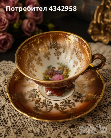 ☕ Двоен сет за кафе Johann Haviland Waldershof – Bavaria, Germany (около 1909–1924г.