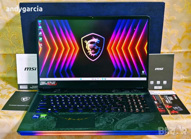 NVidia RTX 3070 8GB/Core i7-11800H/32GB RAM/1TB SSD/17.3 IPS 360Hz FHD/MSI Raider GE76 Dragon Tiamat, снимка 2 - Лаптопи за игри - 55479607