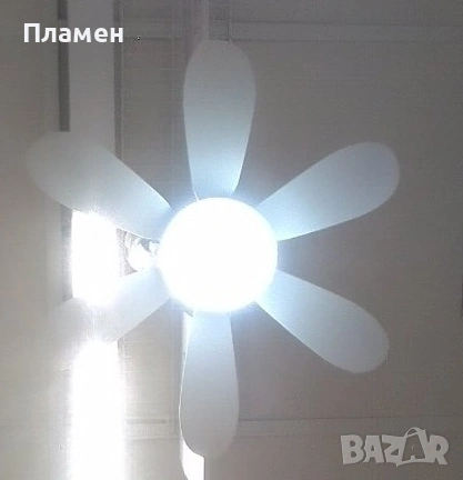 Таванен LED вентилатор с дистанционно и таймер – тих, модерен и икономичен за 9-12 кв.м. 420х205 мм., снимка 2 - Лампи за таван - 54547475