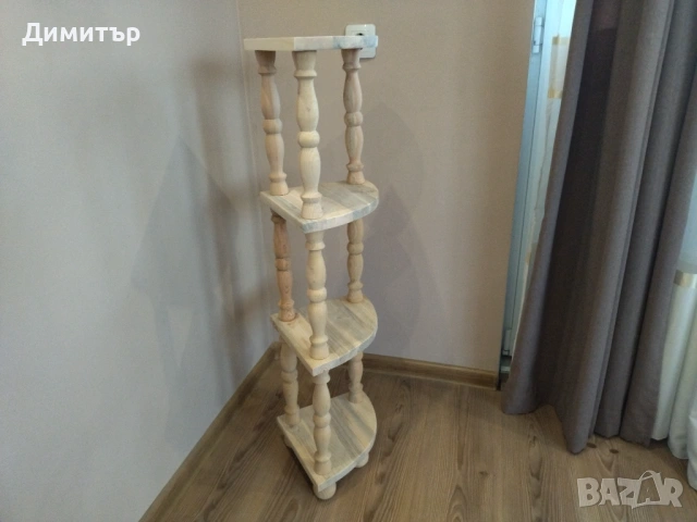 Ръчно изработена ъглова етажерка ( НАТУРАЛНА ) !!!, снимка 8 - Етажерки - 54896235