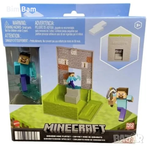 Комплект Minecraft Diamond Mine Playset със фигурка Steve / Mattel