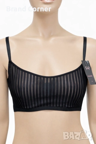 Сутиен Hunkemöller 80C – черен модел с фини прозрачни райета