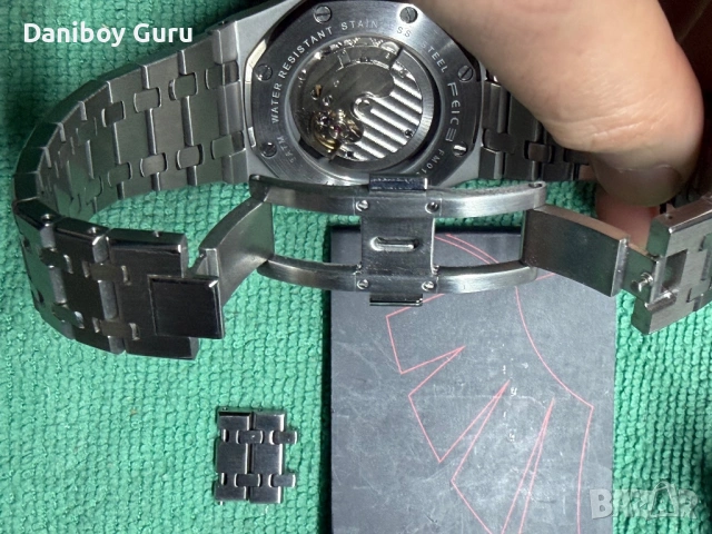 Мъжки часовник FEICE, механичен автоматичен часовник, 5ATM, водоустойчив, от неръждаема стомана, снимка 9 - Мъжки - 54131120