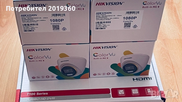 DVR- Hikvision DS-7104hghi-F1 с HDD 500gb.и 4 камери  нови 110 евро