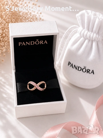 Сребърен талисман 925 Pandora Infinity "Family Forever". , снимка 4 - Гривни - 55074853