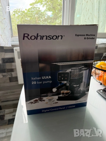 Продавам еспресо машина с вградена кафемелачка Rohnson ULKA 20 Bar., снимка 2 - Други - 54902409