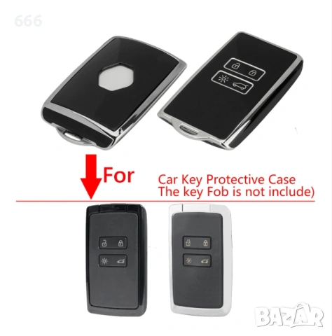 Премиум защитен калъф за автомобилен ключ с 4 бутона за Dacia Sandero Duster Renault Koleos Kadjar M, снимка 2 - Аксесоари и консумативи - 54045442