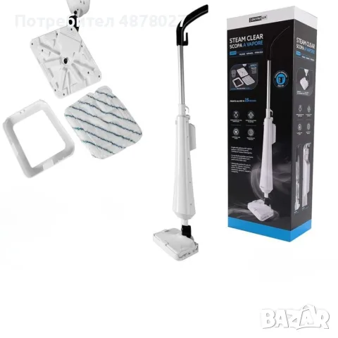Парен моп Dictrolux Steam Clear – 1300W мощност, унищожава до 99.9% от бактериите, снимка 3 - Мопове, кофи, четки и метли - 55674184