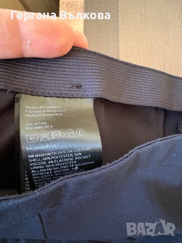 Елегантен тъмно син панталон H&M, снимка 4 - Панталони - 54692897