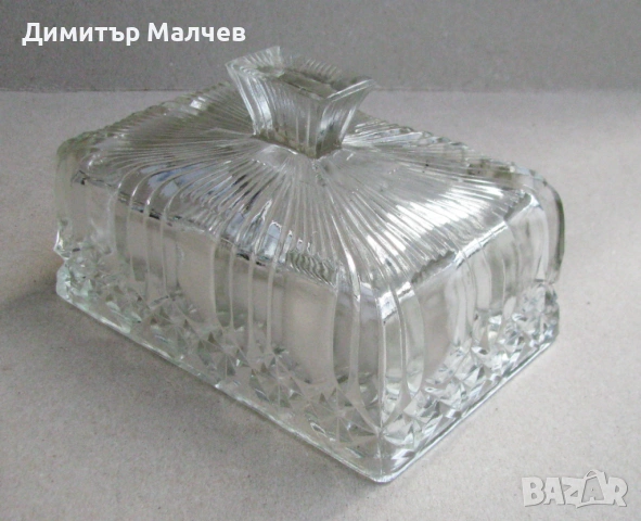 Стъклен капак от старинна масленица 17/11/10 см, отличен, снимка 3 - Антикварни и старинни предмети - 54736785