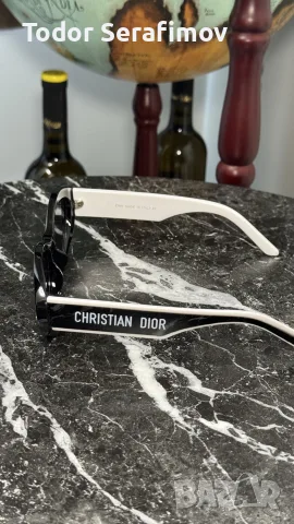Слънчеви очила Dior DiorMidnight B1I – Черни с бели дръжки / Monogram стъкла, снимка 2 - Слънчеви и диоптрични очила - 55597656