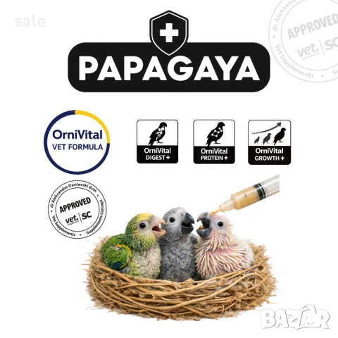 PAPAGAYA OrniVital Parrot Control - Hand Feeding Храна за ръчно хранене на бебета папагали/големи/, снимка 3 - Папагали - 55225560