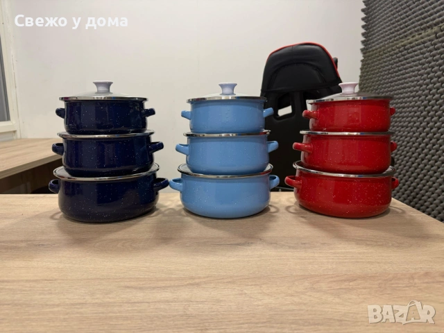 Комплект от 3 тенджери - 16см, 18см, 20см, снимка 4 - Съдове за готвене - 54170922