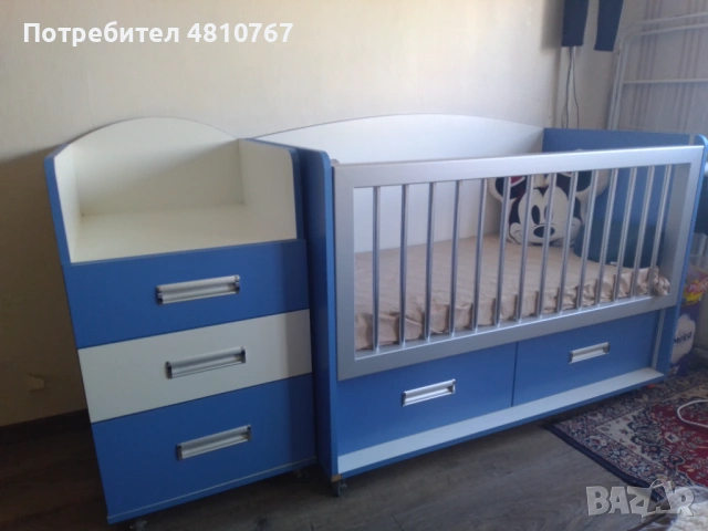 Детска кошара със скрин , снимка 2 - Бебешки легла и матраци - 54342769