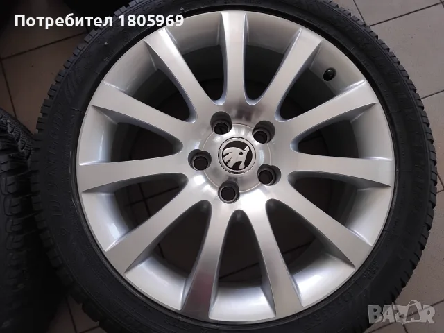 4бр. ал. джанти Skoda (оригинални) 5x112 , 7x17 , ET45, снимка 4 - Гуми и джанти - 55290706