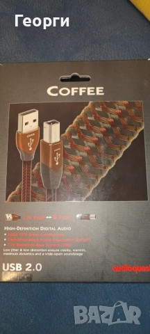 Audioquest Coffee USB A to B 0.75, снимка 3 - Аудиосистеми - 55437370